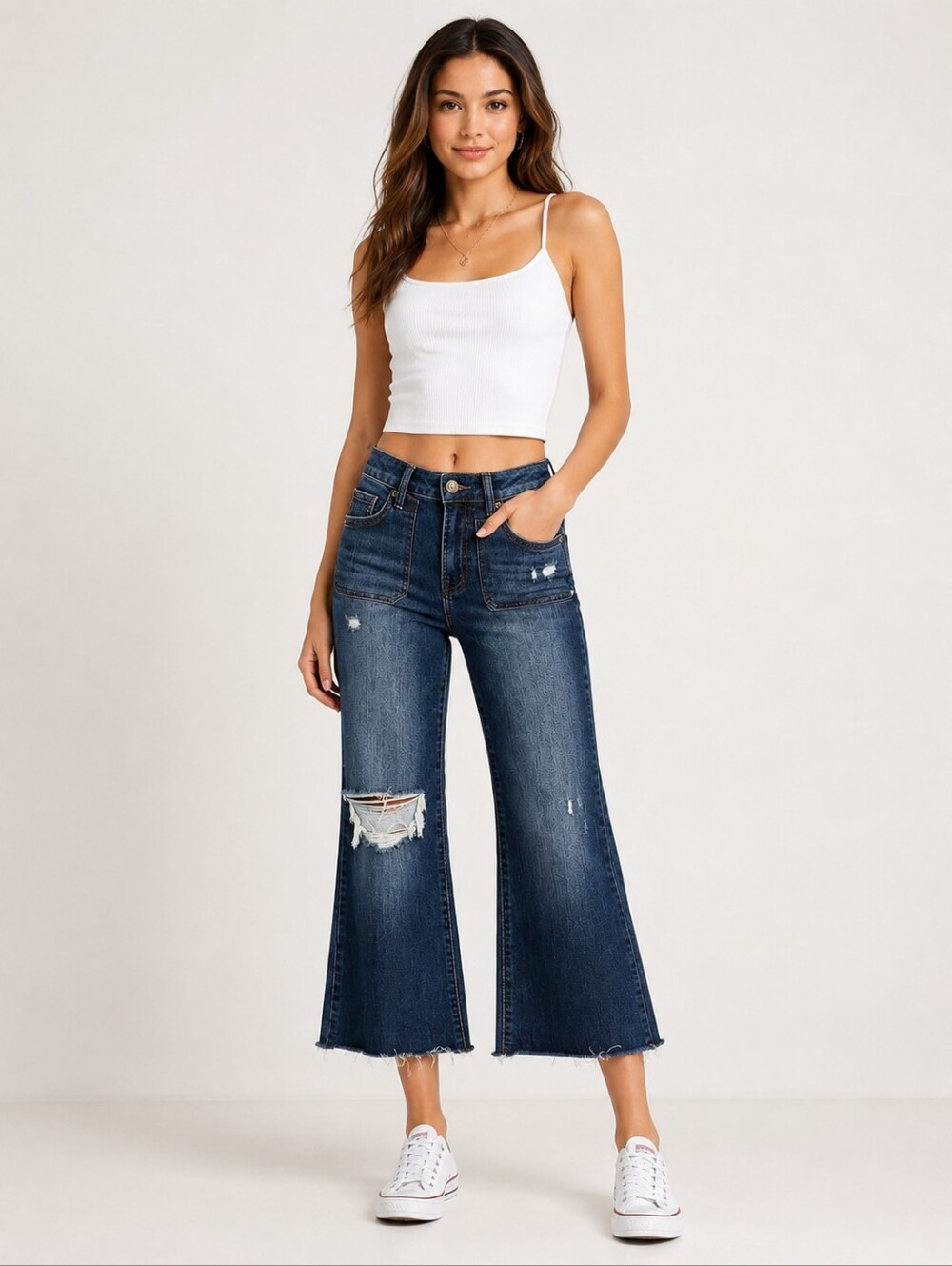 ❤️ HIDDEN HIGH RISE WIDE LEG CROP FLARE JEANS, 0 (25)